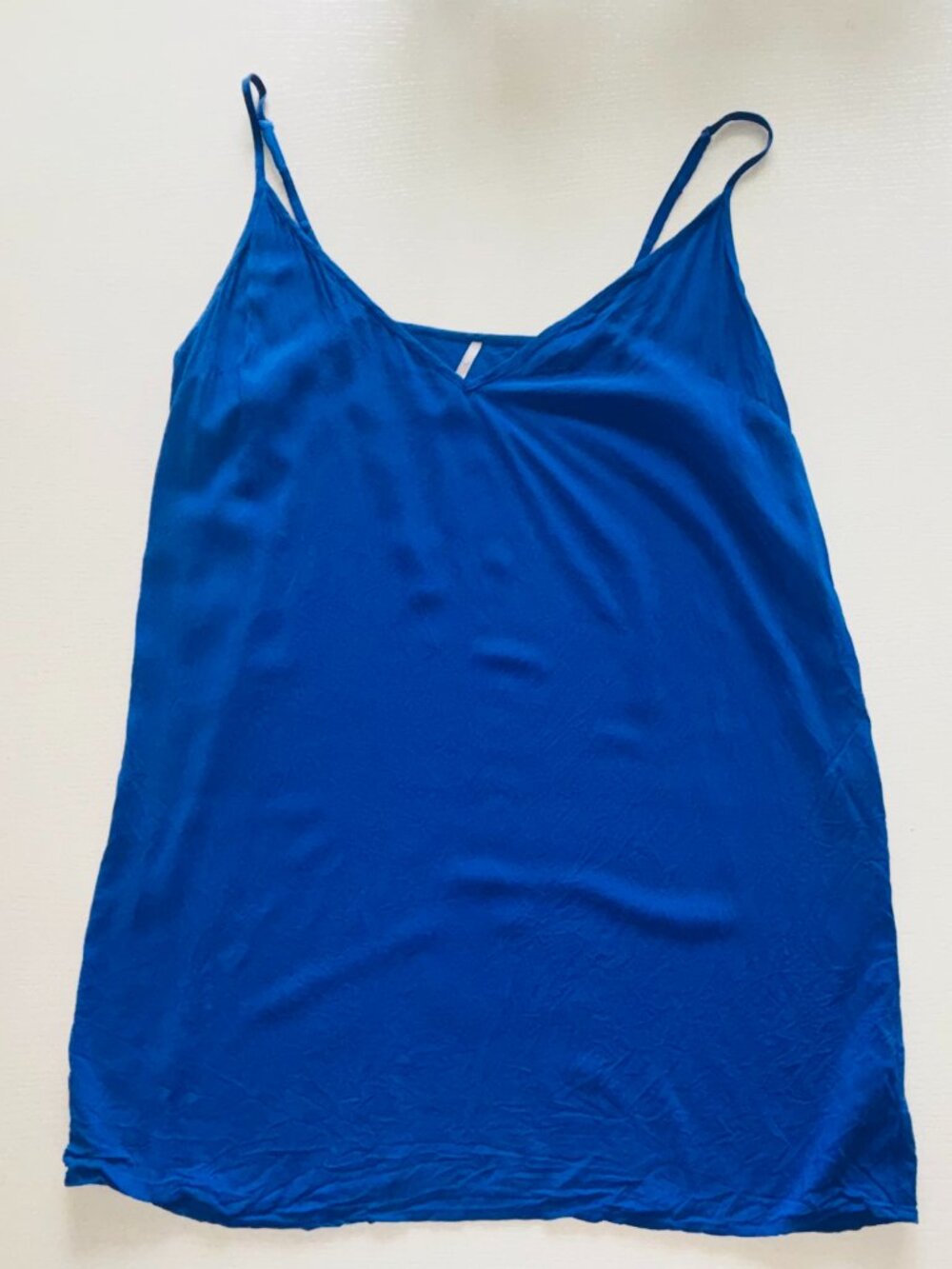 Free People V Neck Spaghetti Strap Tank Blue Size S Casual